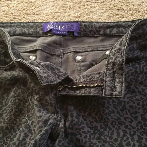 Animal print rock n roller skinny jeans sz11 - Picture 9 of 12